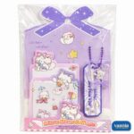 A packaged set of light blue and pink cat-themed sticky notes and a bookmark titled Mihis Mews and Marie. - view 4
