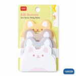 Four packs of Zoo Series Sticky Notes featuring Koko Puppies, BuBu Bears, Kiki Kittens, and BiBi Bunnies on a desk. - view 8