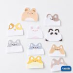 Four packs of Zoo Series Sticky Notes featuring Koko Puppies, BuBu Bears, Kiki Kittens, and BiBi Bunnies on a desk. - view 9